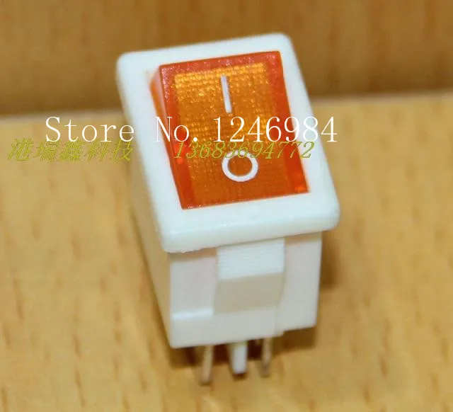 [SA]Power Switch R19 -Taiwan group paddle boat white edge yellow 220V AC switching R9--100PCS/LOT