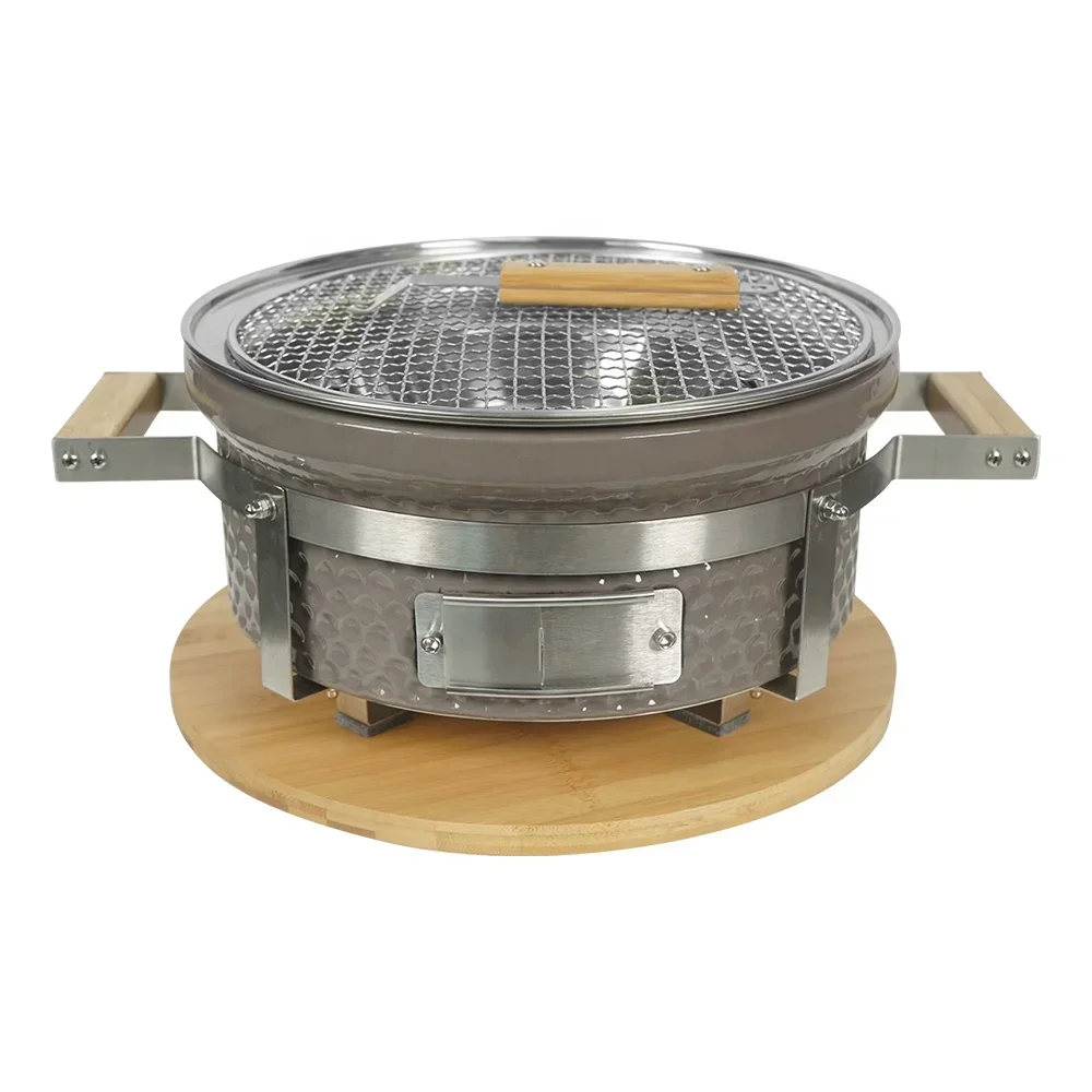 

SEB KAMADO Table Kamado Round Habachi Grill Kebab Grill Mini Japanese Style Ceramic Backyard Outdoor