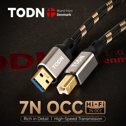 TODN Hifi USB Cable High Quality 7N OCC Type A to Type B Hifi Data audio digital Cable For DAC