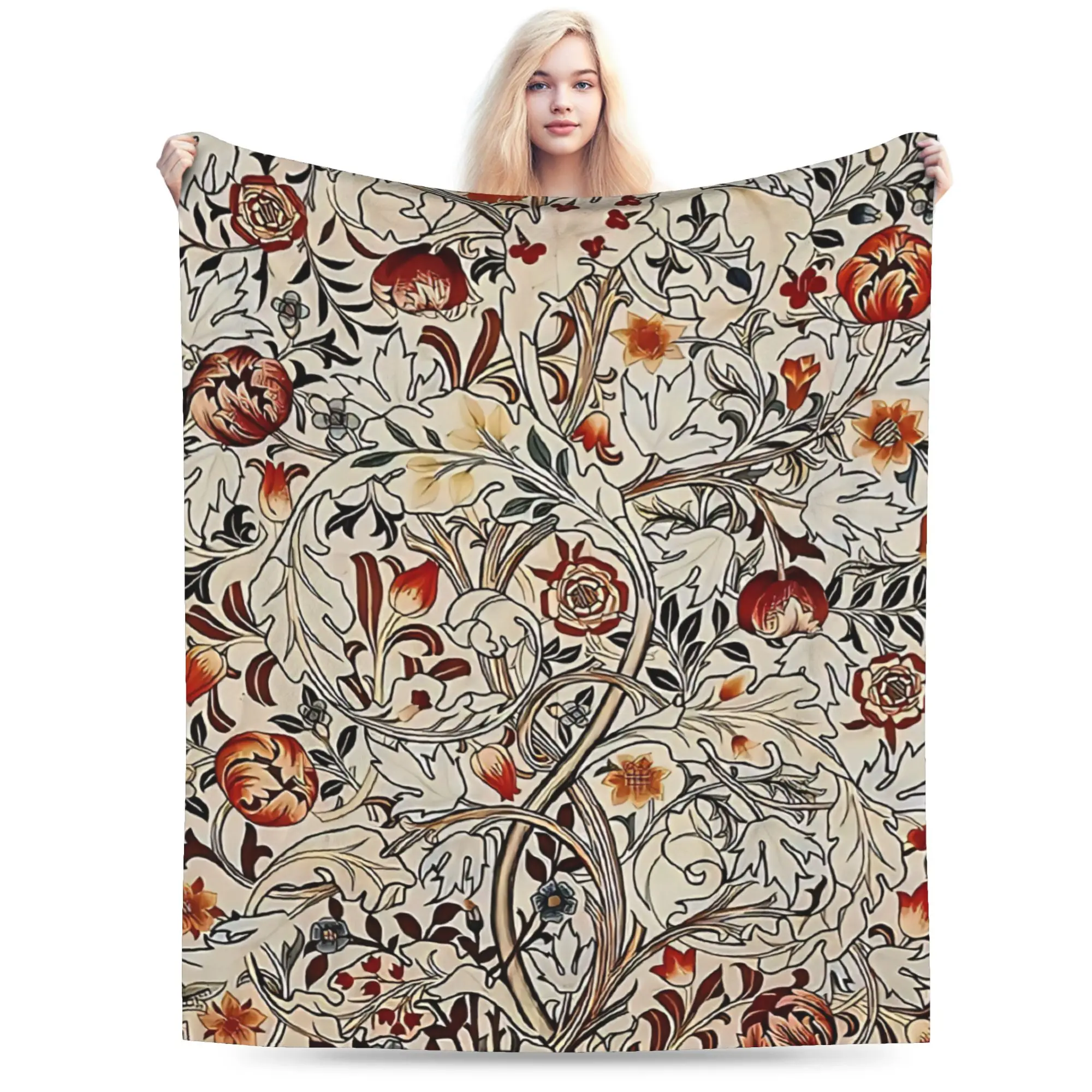 William Morris bird  Plush Blankets Children  Flannel Throw Blanket For Couch  Sofa Bed Warm Custom Quality Bedspread Gift Idea