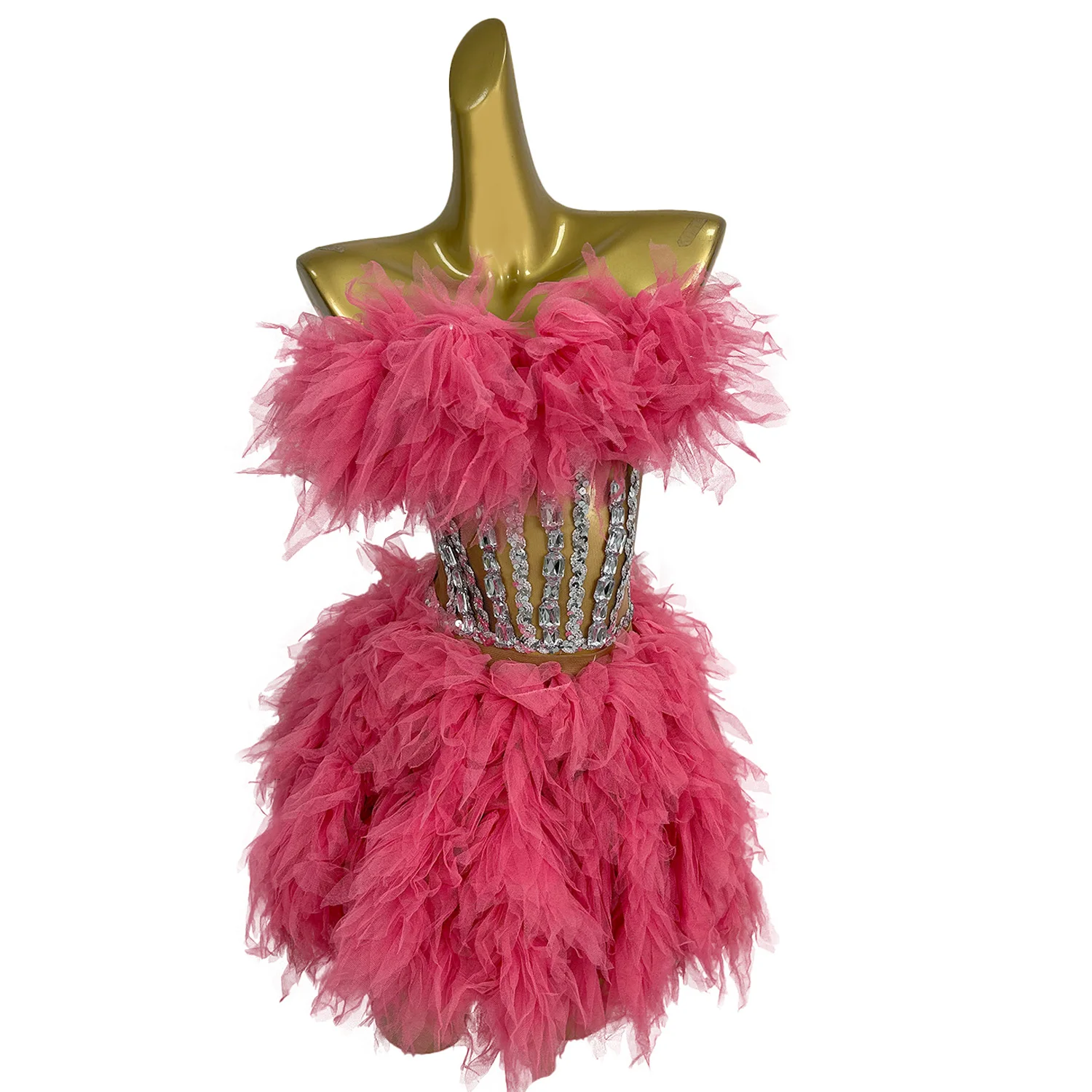 

Cute Girl Birthday Party Princess Dress Sexy Tight Corset Puffy Skirt Set Singer Host Festival Celebration Wedding Dress baozha