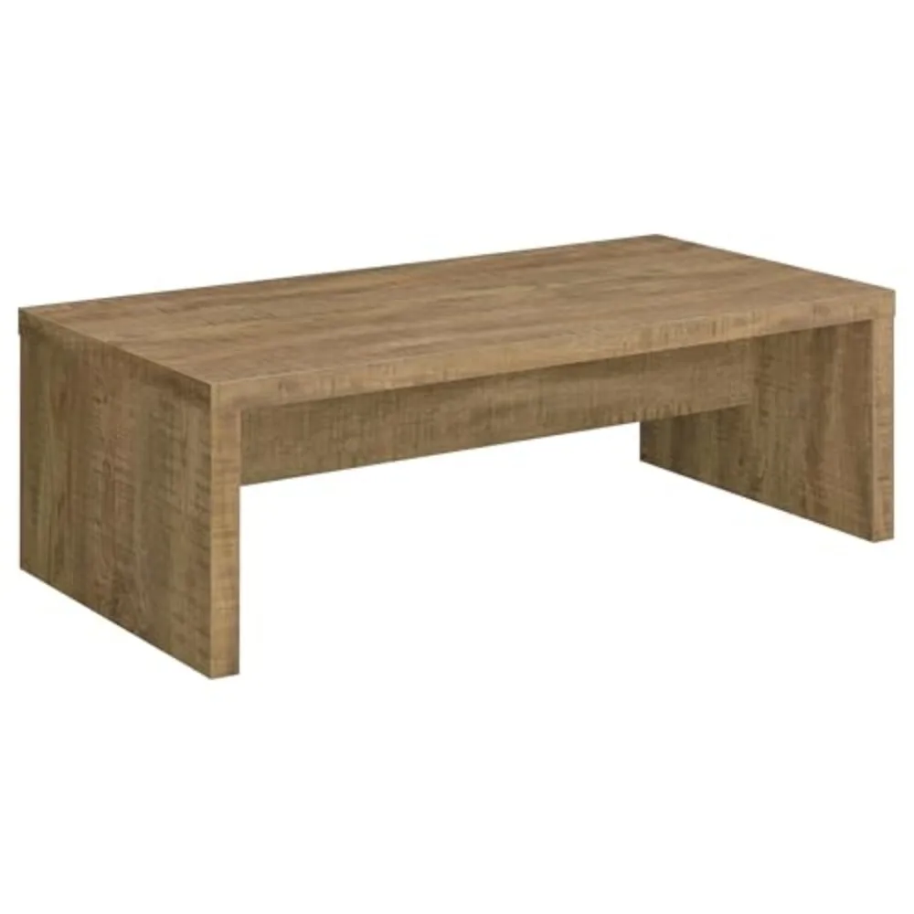 Coaster Home Furnishings Wooden Coffee Table w/ Side Panels & Center Brace, Mango Wood - Modern Rectangular Living Room