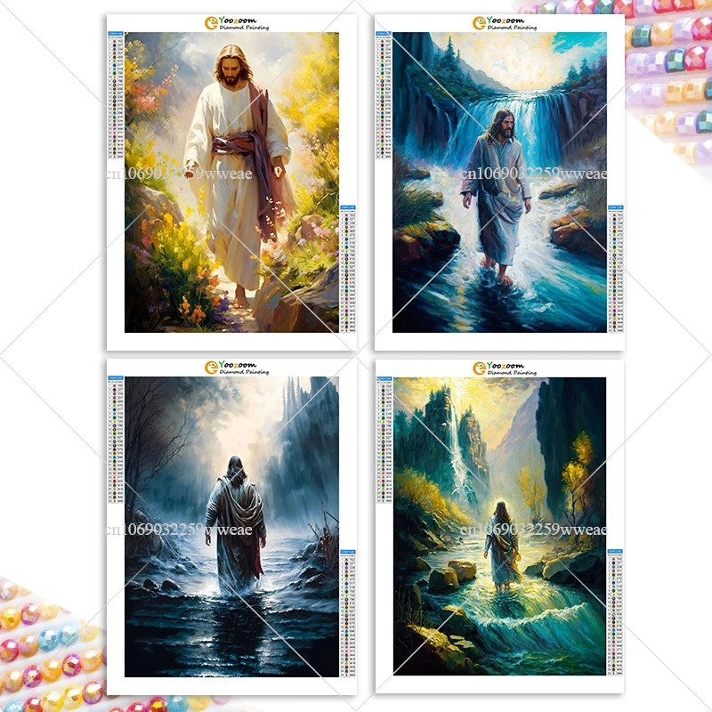 AB-pintura de diamantes 5D completa, nuevo 2024, bordado de diamantes de Dios, amor, religión, mosaico, Kit de punto de cruz, retrato de Jesús, arte de pared