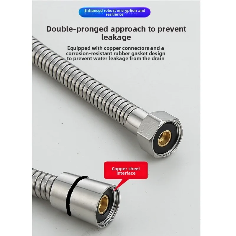 Shower Hose, 1.5M/2M Stainless Steel Shower Hose,Anti Winding Explosion-proof Water Tube Faucet Hose,Universal G1/2 Connection
