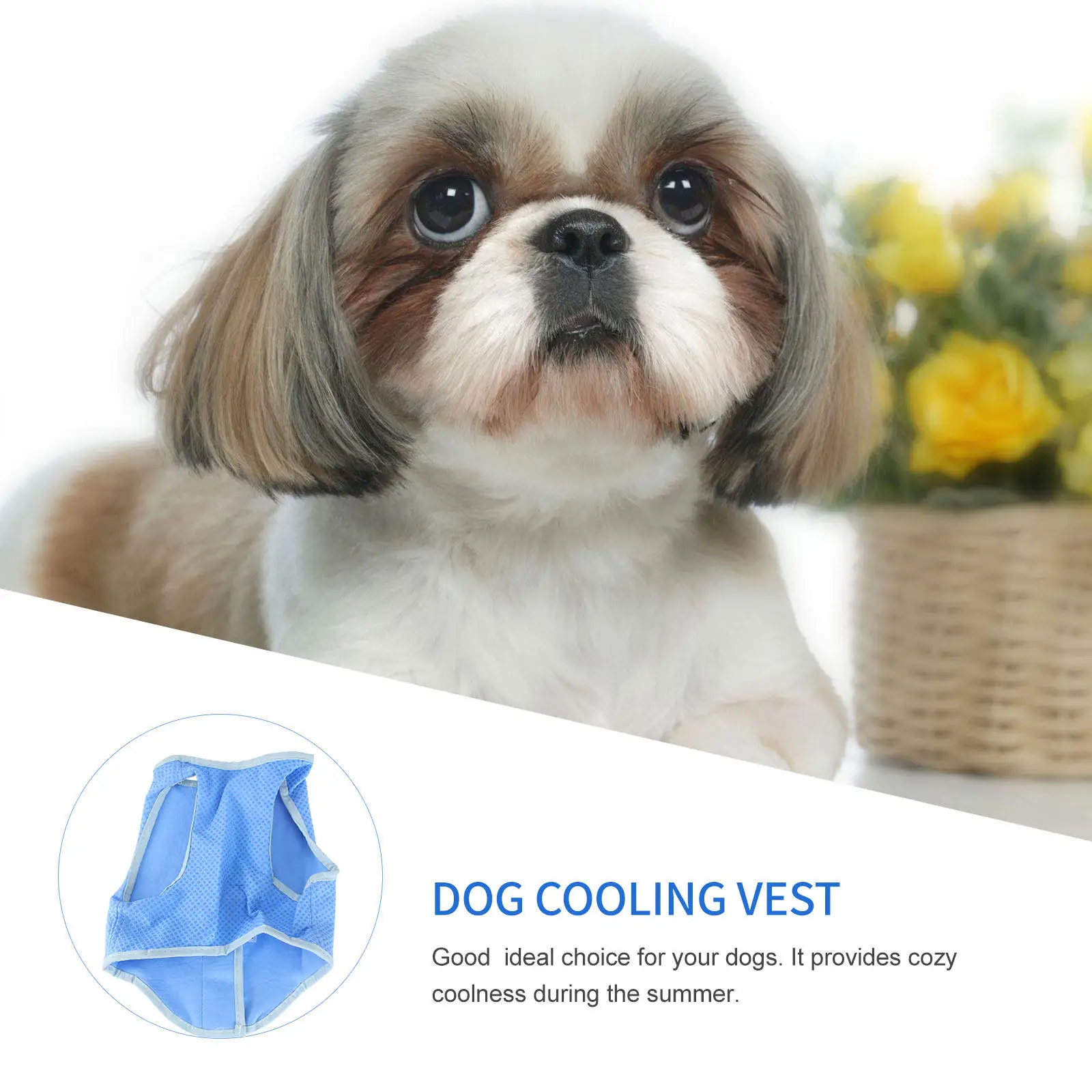 

1 шт. охлаждающий жилет для собак, синий, изысканный летний жилет для питомцев, дышащая модная одежда для животных, охлаждающий жилет для собак