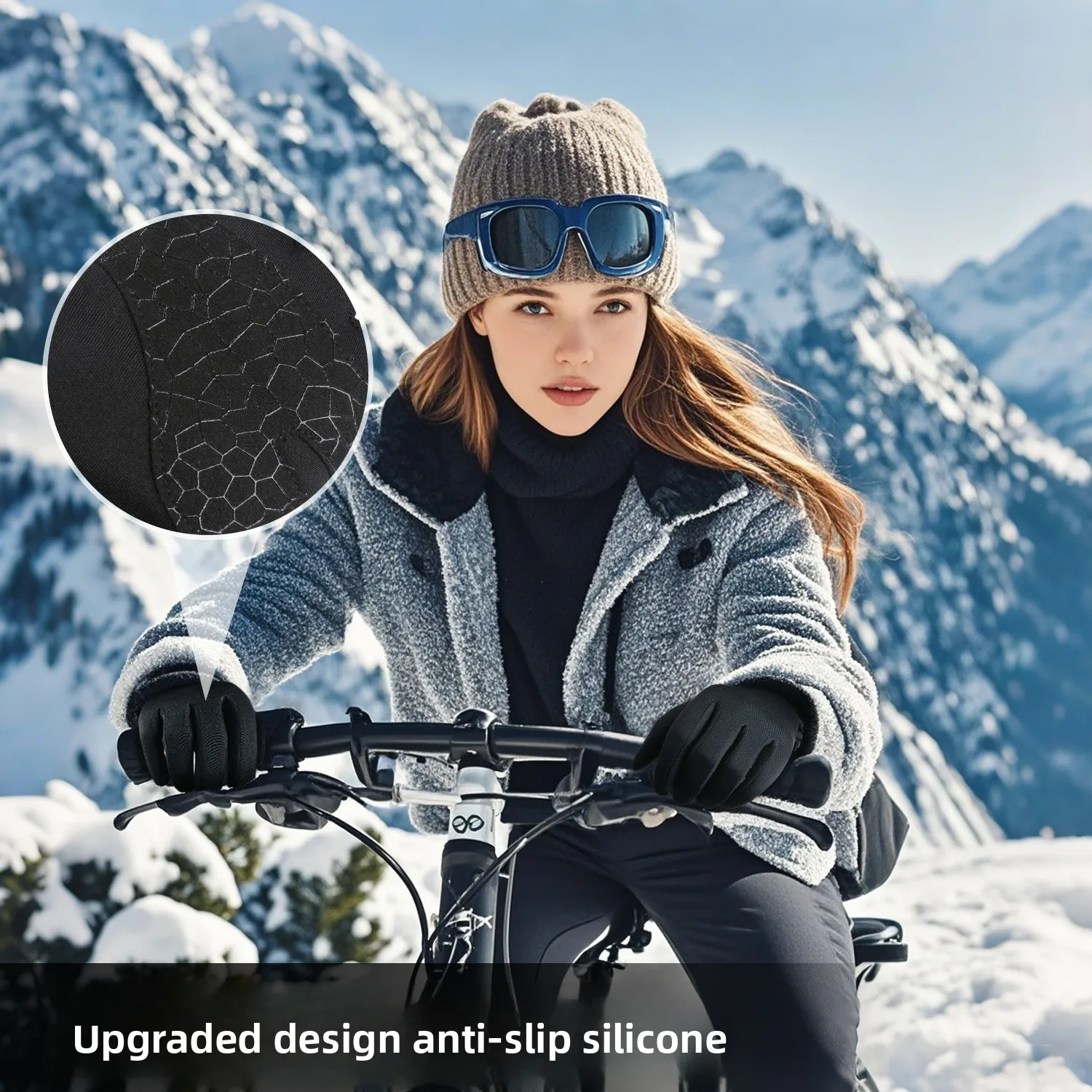 Outdoor Sports Running Cycling Gloves for Men Women  Winter Thin Warm Knitted Touch Screen Gloves Non-Slip Thermal Cold Weather