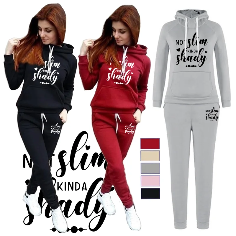 غير سليم كيندا شادي ملابس مطبوعة المرأة البلوز / هوديي / البلوز / السراويل / Sweatpants قطعتين مجموعة