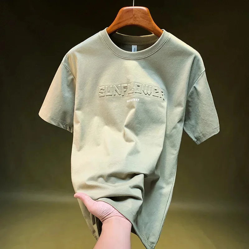 

Мужская футболка с короткими рукавами, лето 2026, новый американский модный бренд, большой свободный топ «пять четвертей»