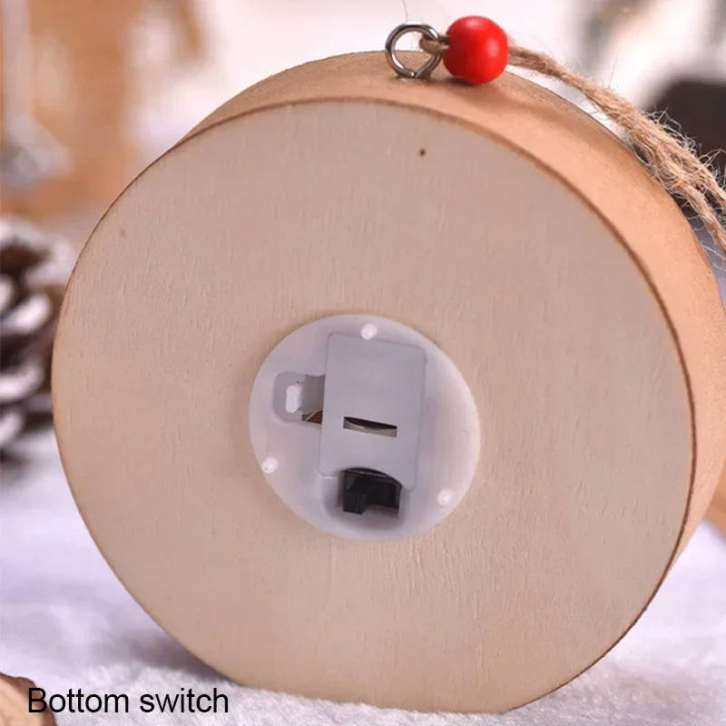 زينة عيد الميلاد LED ضوء الليل مضيئة شجرة عيد الميلاد قلادة سانتا كلوز ثلج قلادة زخرفة أضواء ليلية عيد الميلاد