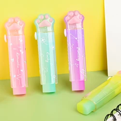 1pcs Jelly Color Paw Eraser Super Cute Correction Push Type Rubber for Pencil Cleaning School Student Gift F7365