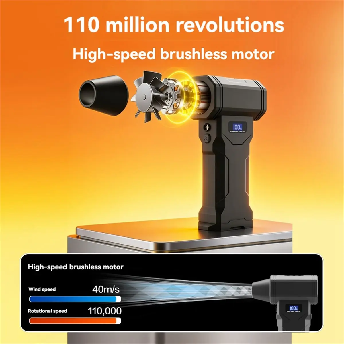 DT38 Q5 Violent Fan Portable Electric Air Duster,29mm Brushless Motor Powerful 110000RPM Adjustable Mini Turbo Blower
