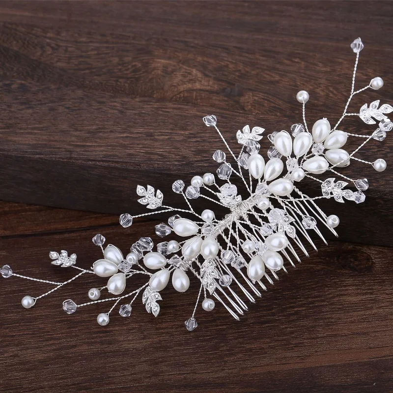 

Pearl Hair Comb For Women Accessories Wedding Hair Comb For Bride Rhinestone Pearl Comb For Hair Headband Wedding Head Jewelry