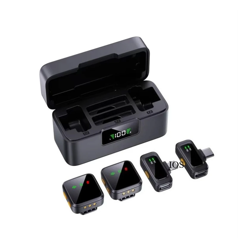 

Wireless Lavalier Microphone Set with Charging Case Mini Lapel Mic for Video Recording Android Phone Live Broadcast