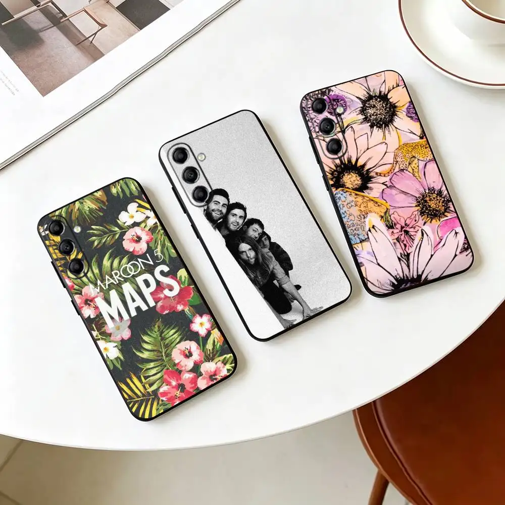 M-Maroon 5 Band Logo  Phone Case Black Silicone Soft For Samsung Galaxy A73,A72,A71,A70,A53,A52,A51