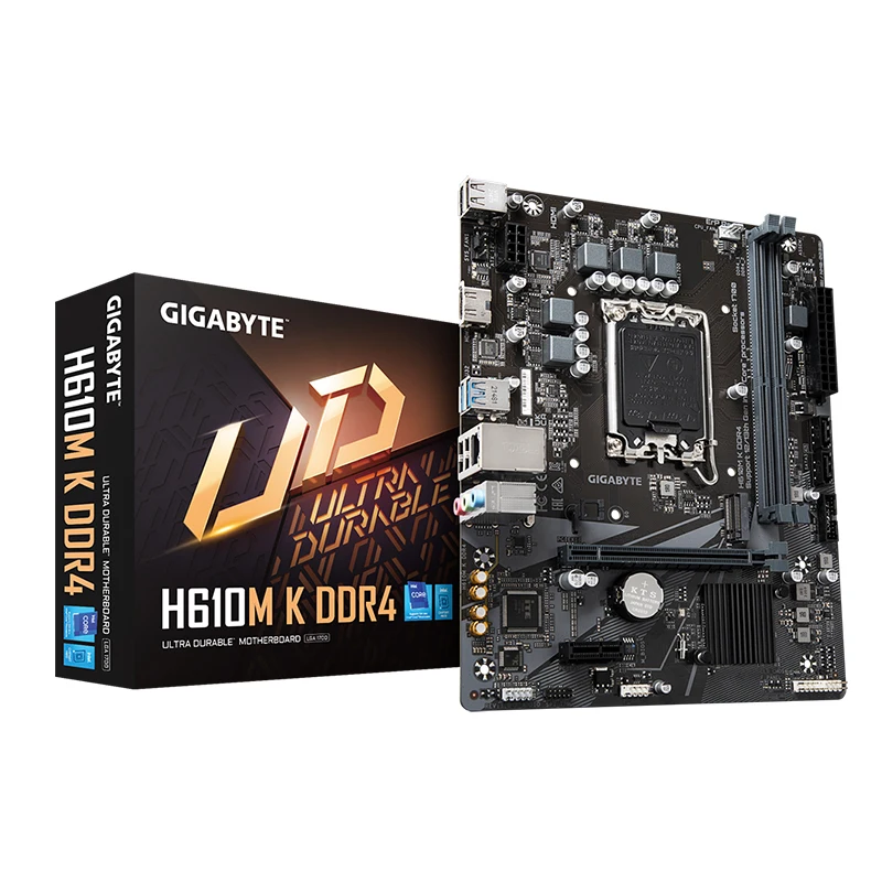اللوحة الأم GIGABYTE H610M-K D4 Intel H610 المقبس LGA1700 DDR4 64GB PCI-E 3.0 M.2 SATA III USB3.2 H610 اللوحة الرئيسية
