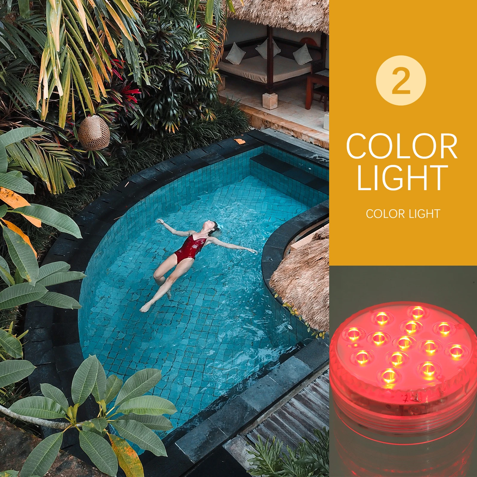 

2 Pcs LED Underwater Light Fish Tank Aquarium Lamp Waterproof Pool Diving Swimming Lights Pond