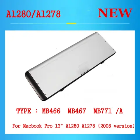 Batería de ordenador portátil A1280 para APPLE MacBook Air 13 "A1280 A1278 (versión 2008) MB466 MB466CH MB466D MB466J MB466LLA MB466LL MB466X/A