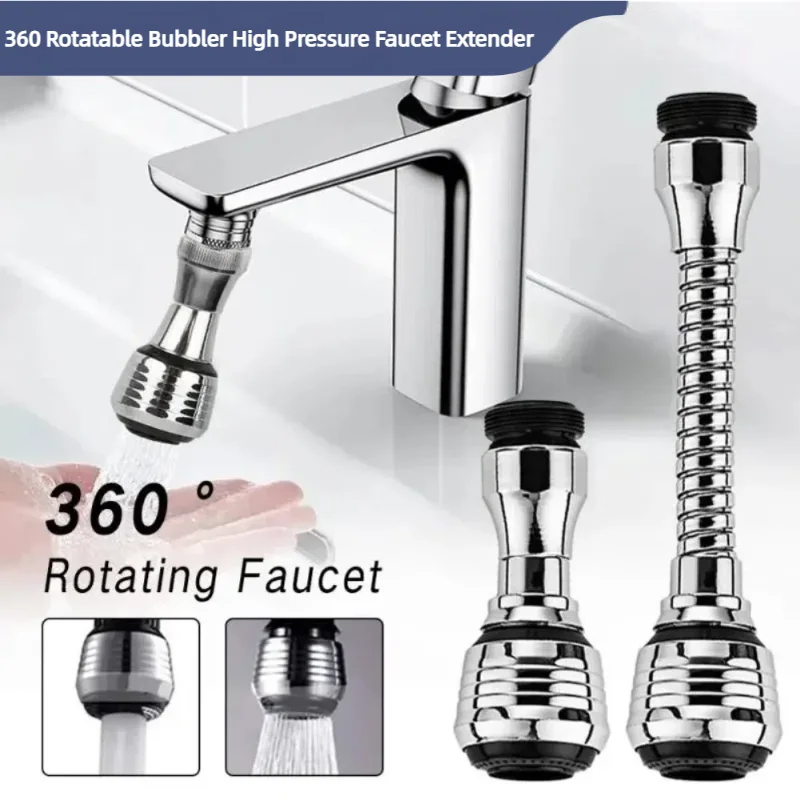 

360° Rotating Kitchen Faucet Pressurized Anti-Splash Extended Filter Foam Universal Faucet Head Sprayer for Kitchen