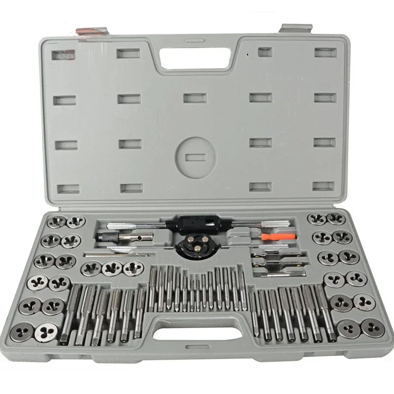 

for 60pcs Tap Die Set British/Metric Hand Thread Plug Taps Handle Alloy Tool Steel Threading Tool With Case