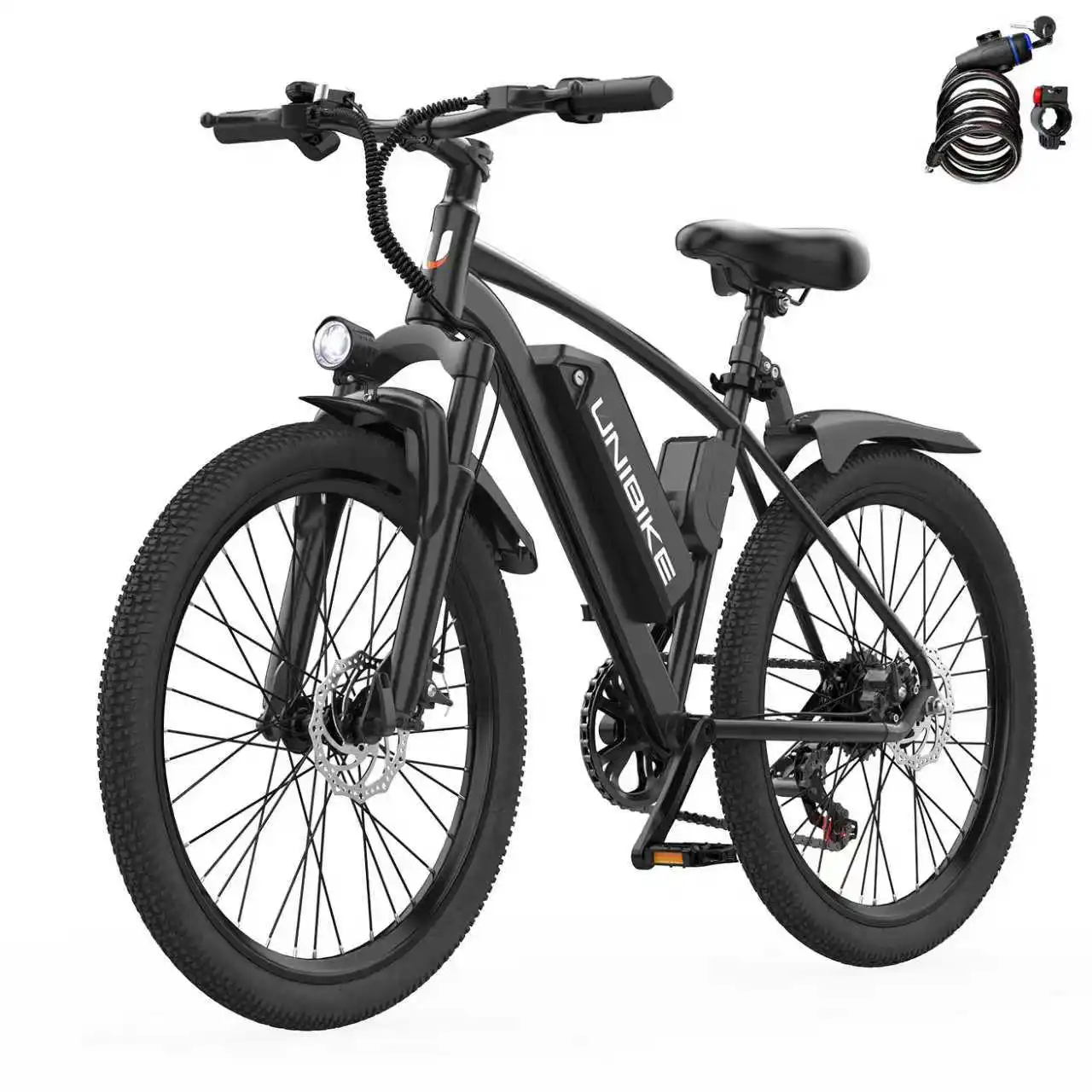 Bicicleta Eléctrica Unibike US Stock con Batería de 36V 10AH, Bicicleta Híbrida Urbana, Bicicleta Eléctrica de Montaña Todoterreno