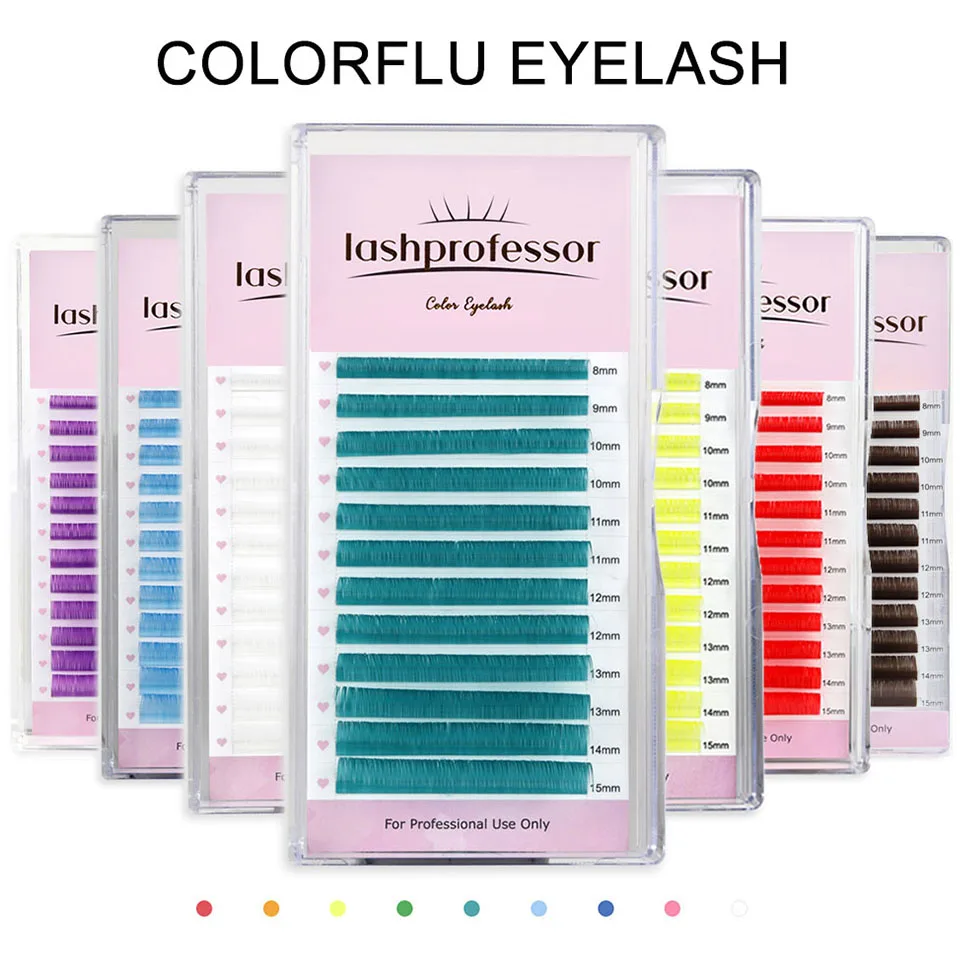 13 Colors Rainbow Colored Eyelash Extension Faux Mink Color Eyelashes Brown Purple Pink Blue Colorful Eyelash Maquiagem Cilios