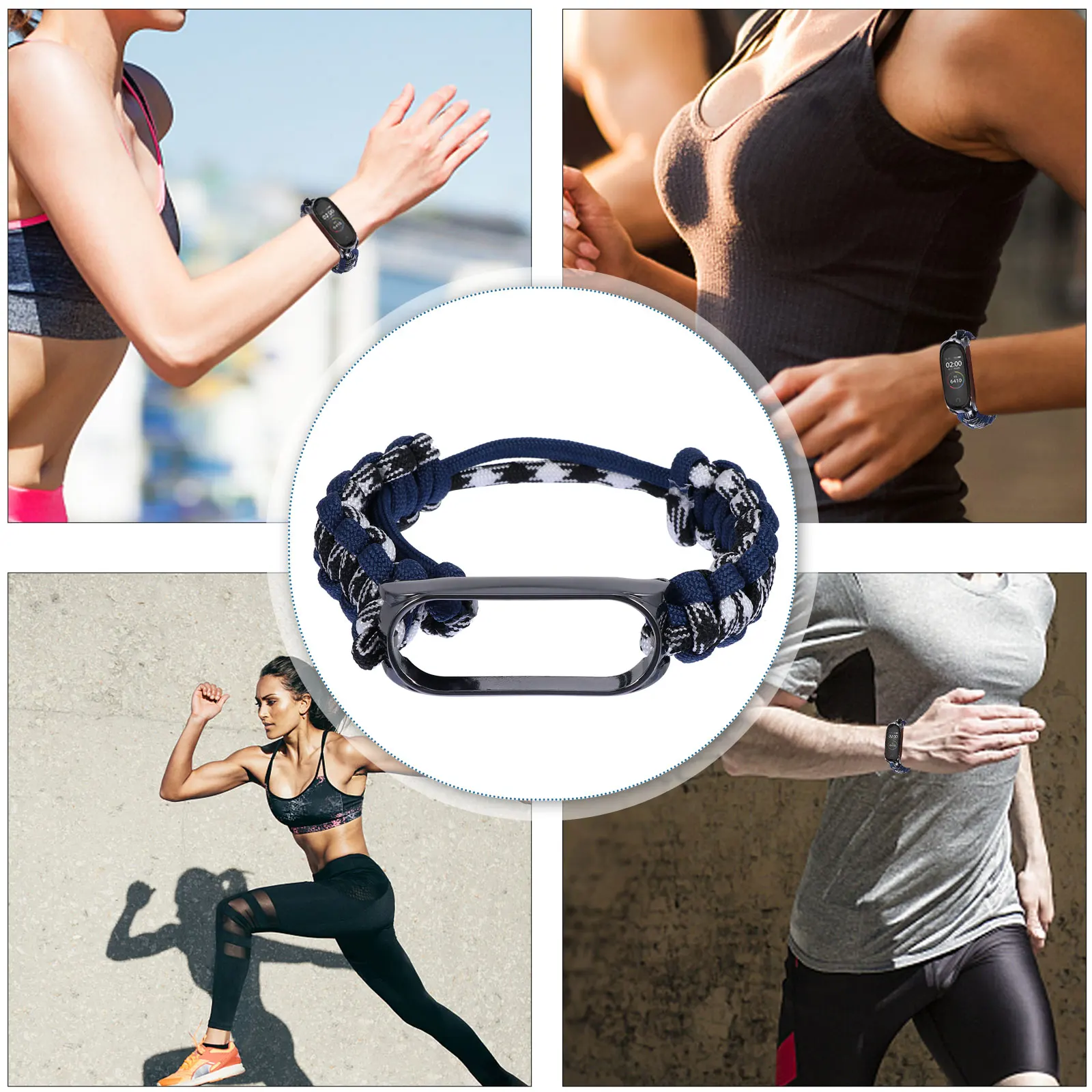 حزام ساعة بديل على شكل زهور باللون الأزرق الداكن لـ 5 سوار معصم خفيف الوزن للاستخدام اليومي #5