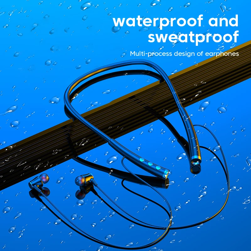 Olaf Neckband Bluetooth Earphones Wireless Headphones Ultra Long Standby Sports Waterproof Bass Bluetooth 5.2 Headset Audifonos