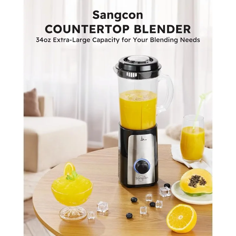 SANGCON 5 in 1 Blender and Food Processor Combo, Small Electric Food Chopper for Meat and Vegetable, 350W Blenders w/ 2 Speeds