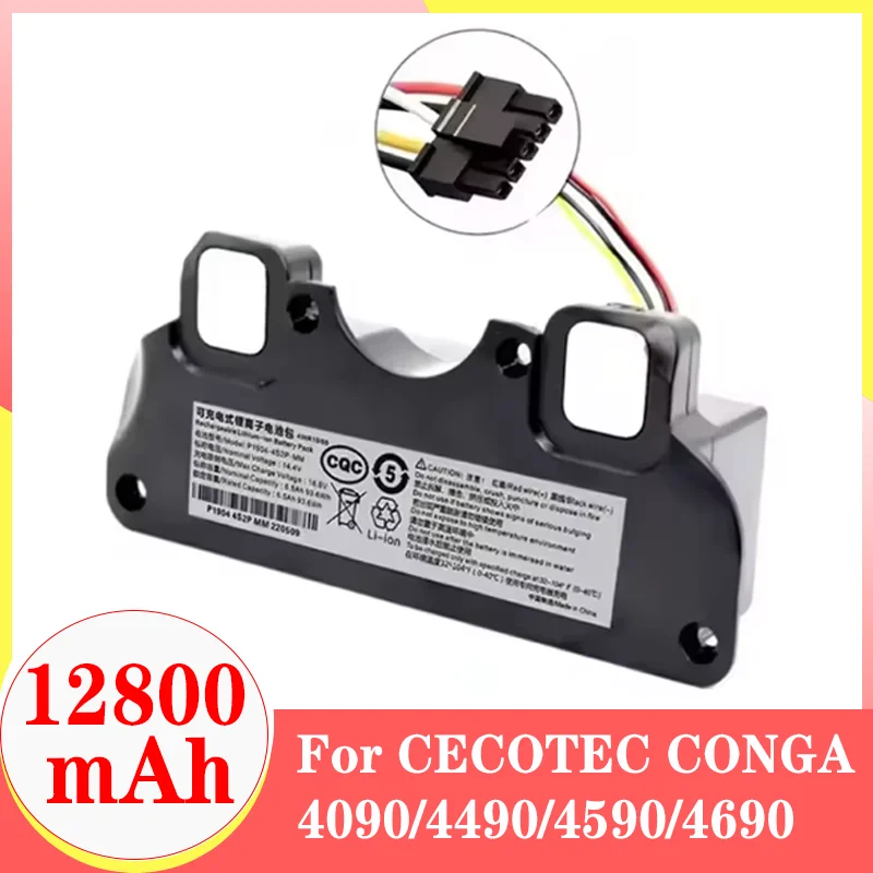 

NEW Replacement Battery For CECOTEC CONGA 4090 4490 4590 4690 Robot Vacuum Cleaner Accessories Spare Parts Tool 14.8V 12800mAh