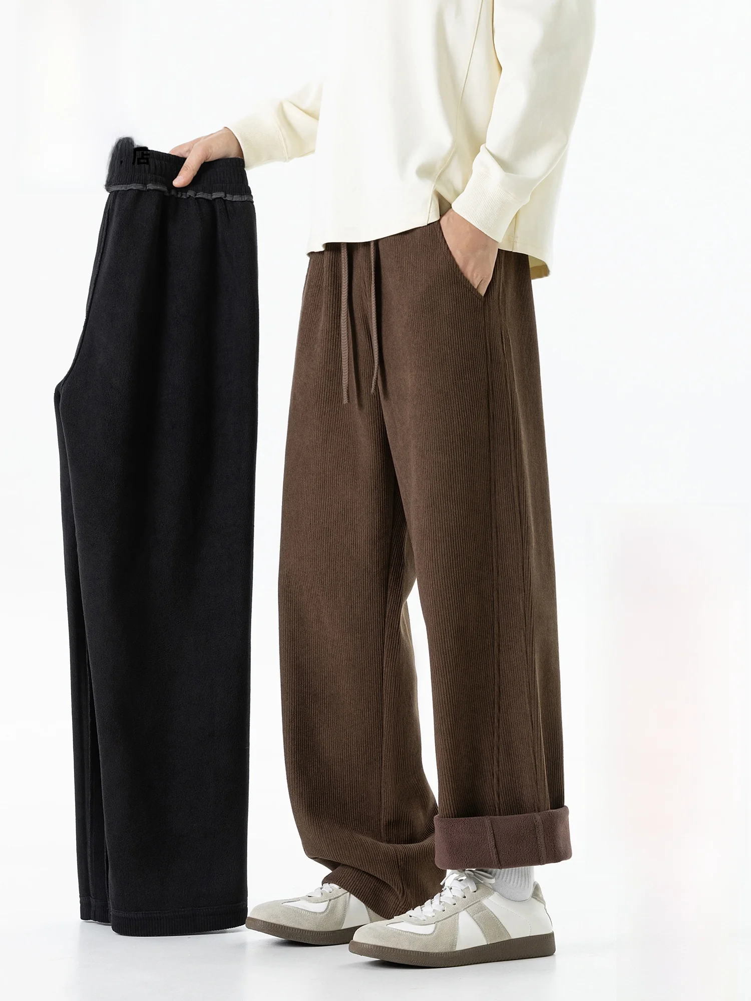 

Мужские повседневные брюки Paul Frank в американском ретро-стиле из вельвета, зимние, свободные, струящиеся, широкие, удобные, прямого кроя