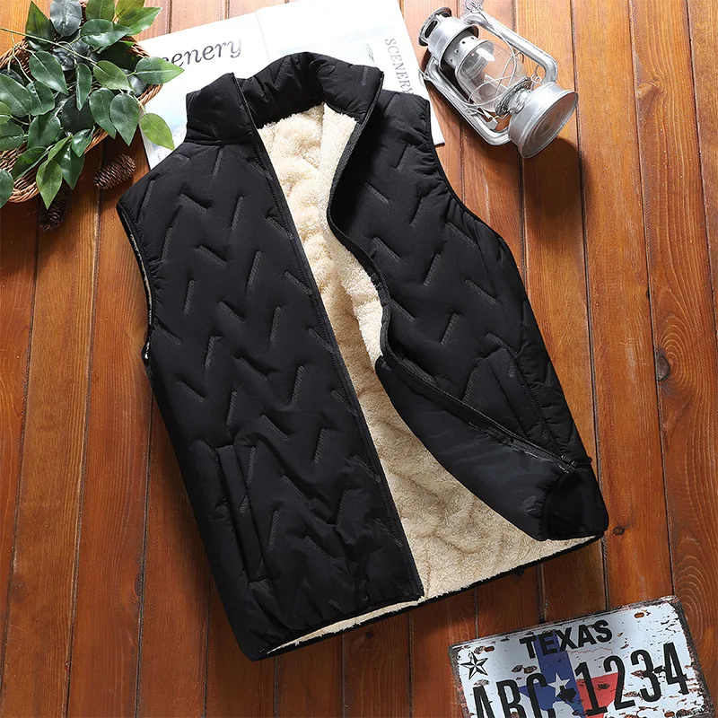Men's Vest Jacket Warm Sleeveless Jacket Winter Waterproof Zipper Jacket Windproof Vest Warm Thick Vest Casual Jacket Jacket