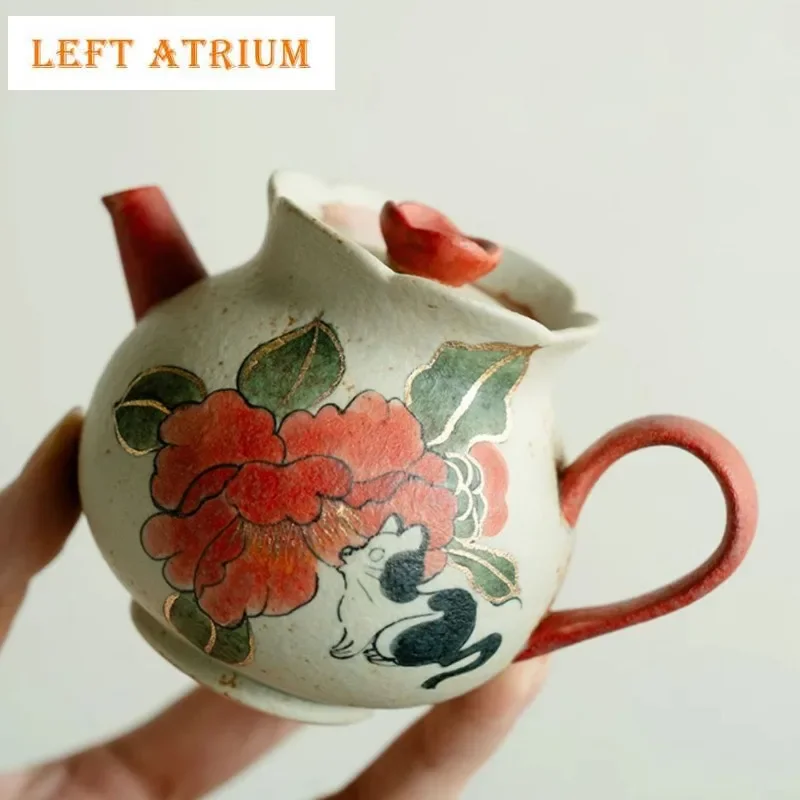 

Дорожный чайный сервиз с ручной росписью Camellia Cat, ручная работа, 1 горшок, 1 чашка, органайзер для чайника, портативная сумка для пикника, подарки для рукоделия