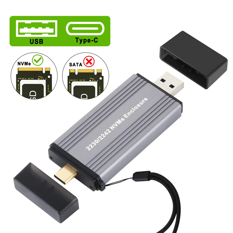

Адаптер NVME для внешнего SSD M2, NVME, NVME M/M + B, USB 3,1, 10 Гбит/с