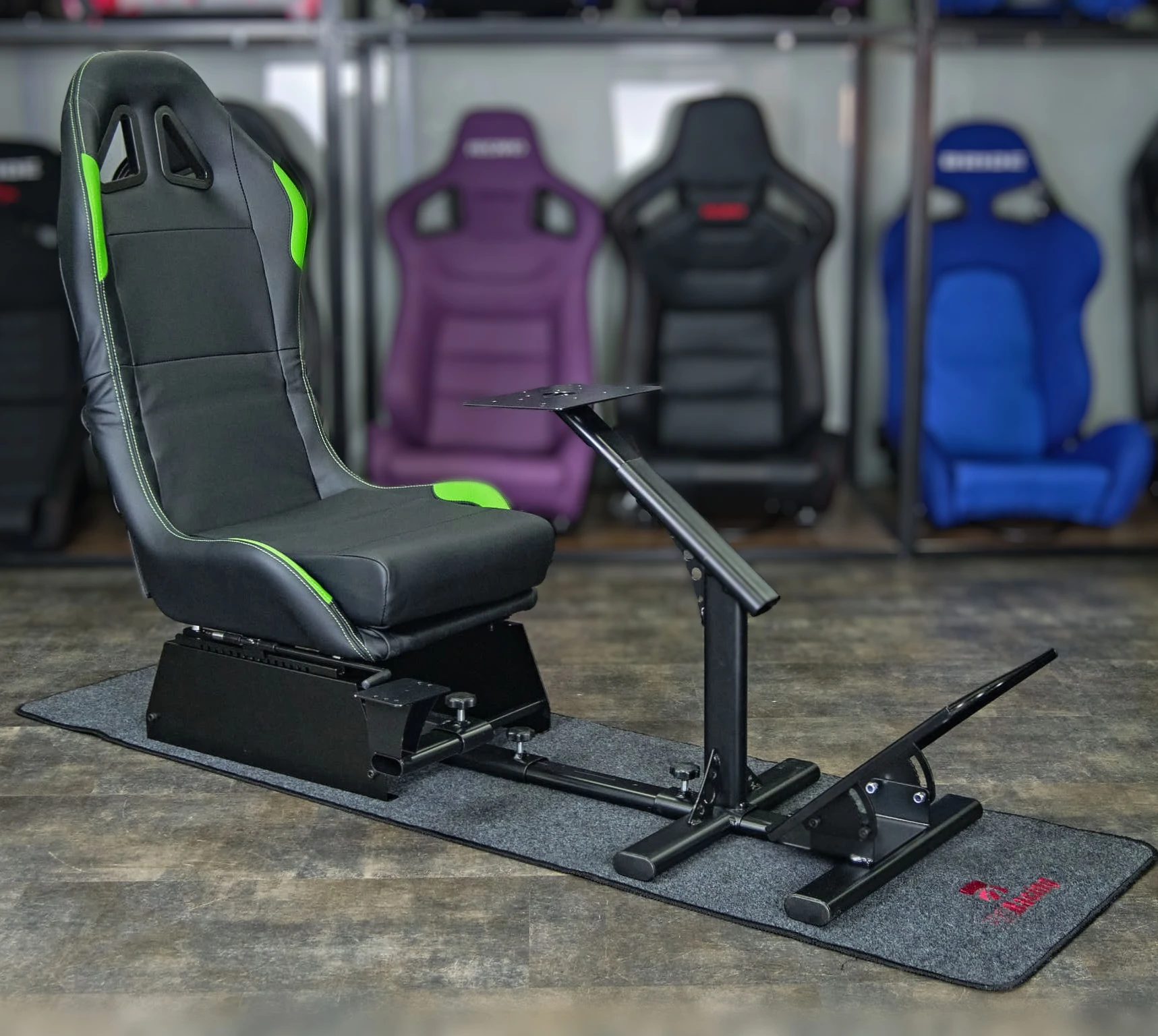 

Racing Simulator Cockpit Black Stainless Steel Foldable Racing Seat Stand Fit G920 G29 G27 G25 G923 Thrustmaster
