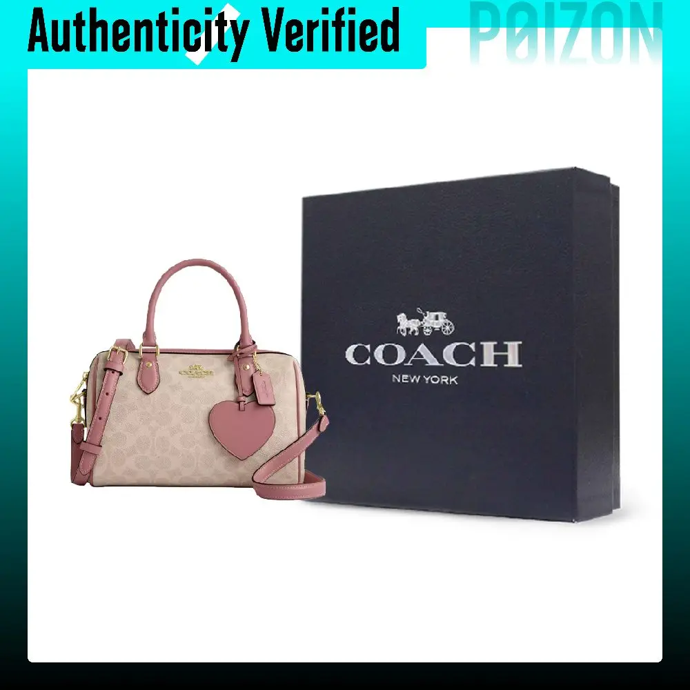 COACH RowanSATCHEL Artificial Leather One Shoulder Crossbody Handbags Medium Women's Light Umber & Pink CDB21-IMY6J