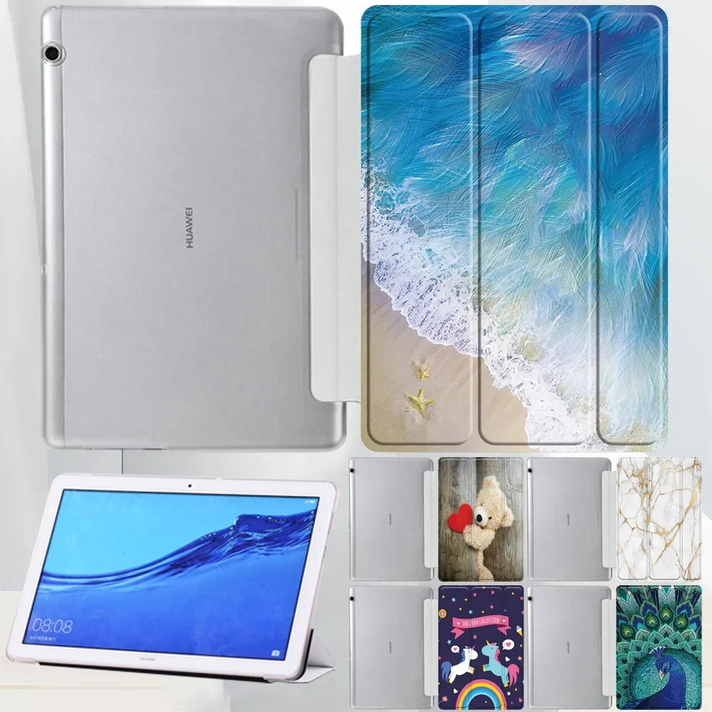 

For Tablet Huawei MediaPad T3 10 9.6" AGS-W09/L09/L03 Pu Leather Folding Stand for T5 10 10.1" AGS2-W09/W19/L03/L09 Cover