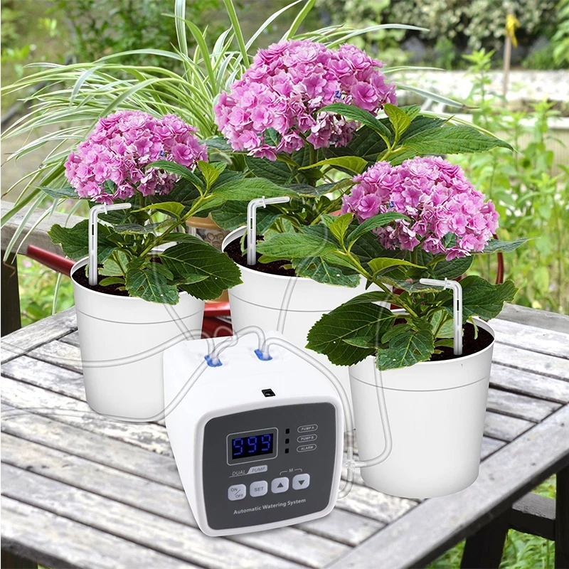 Dual pump automatic watering controller, green plant drip irrigation controller, intelligent irrigation timer