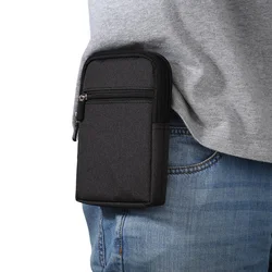 Fixed Belt Bag Waist Pack Canvas Outdoor Phone Waist Bag Storage Wallet Card Organize Fanny Pack With Locking Hook Zipper Pouch