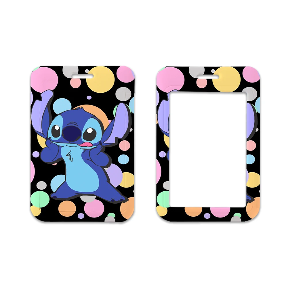 Disney Neck Strap cordino Anime Figure Princess Stitch Card Cover Simba Cartoon Badge Holder Id Card Passport Cover Gift