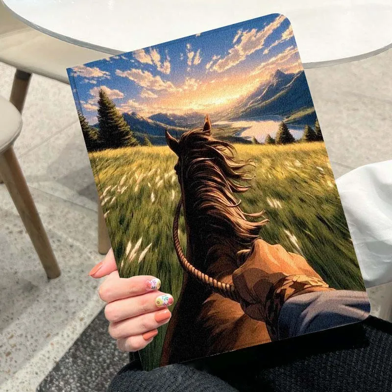 

Running Horse Des ignFor iPad Pro Mini Air 1 2 3 4 5 6 7 7th 10th Gen 9.7 10.2 11 10.9 7.9 13 12.9 10.5 Inch Tablet Case