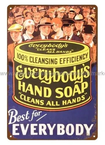 Everybody's Hand Soap metal tin sign advertising garage shop wall art