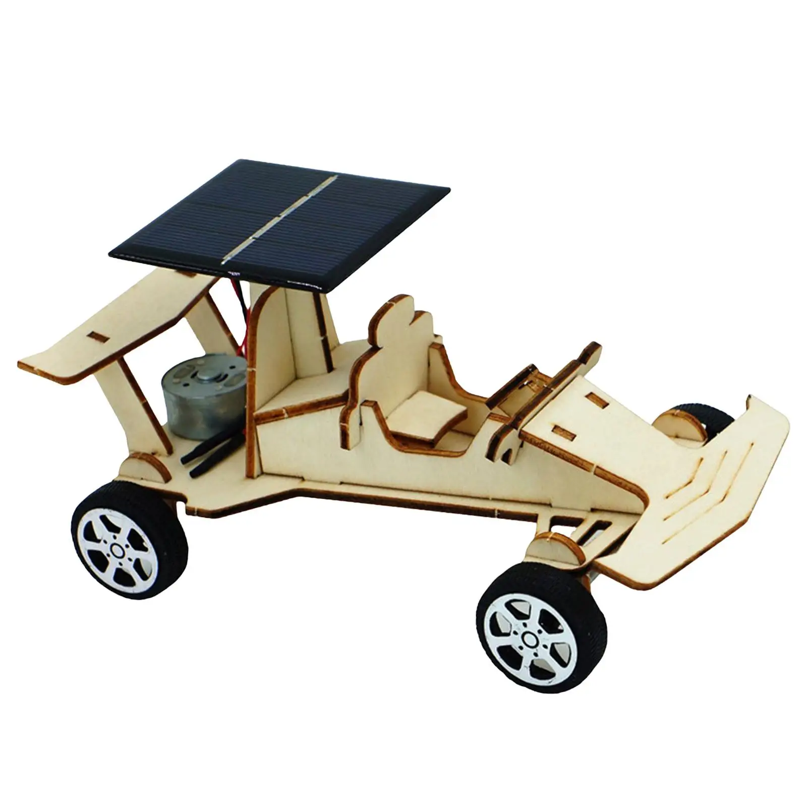 DIY Wooden Science Kit Solar Car Educational Intellectual Toy for Kids