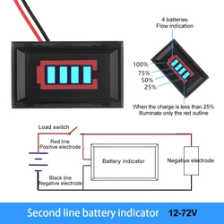 12V 24V 36V 48V 60V 72V Lithium Battery Indicator Waterproof Automotive Car Battery Charge Level Indicator Display Percentage