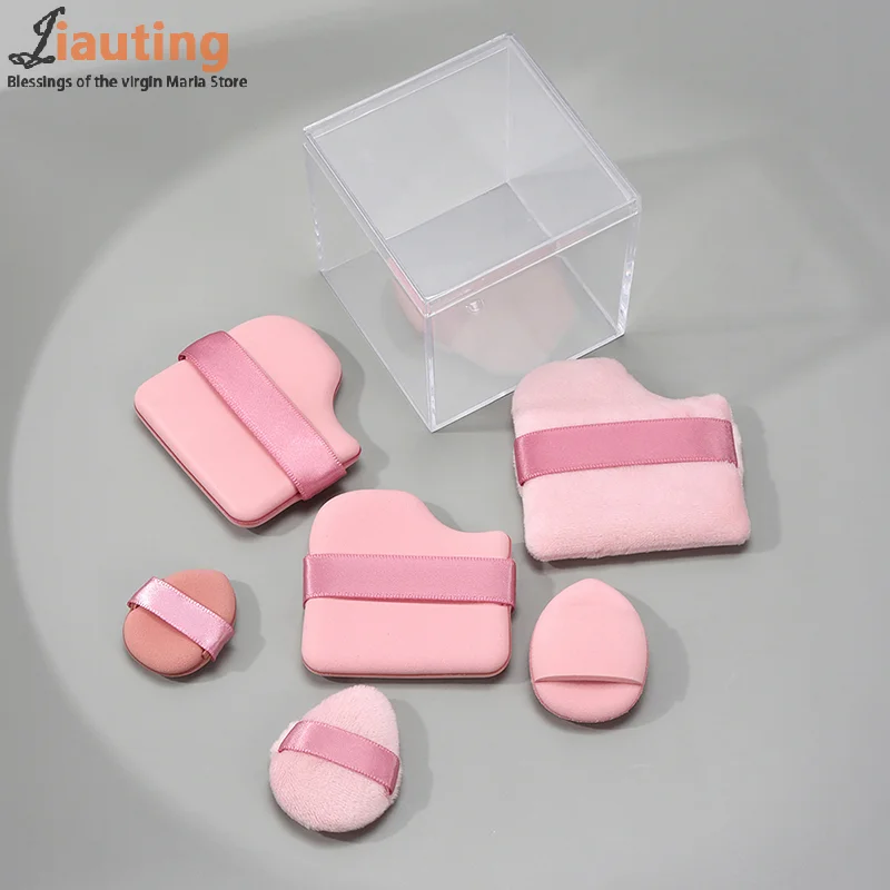 6 قطعة/المجموعة الوردي مسحوق نفخة البسيطة الإبهام مسحوق نفخة المخفي أحمر الخدود ماكياج جاف ورطب لينة الجلد ودية يتدفقون وسادة هوائية #4