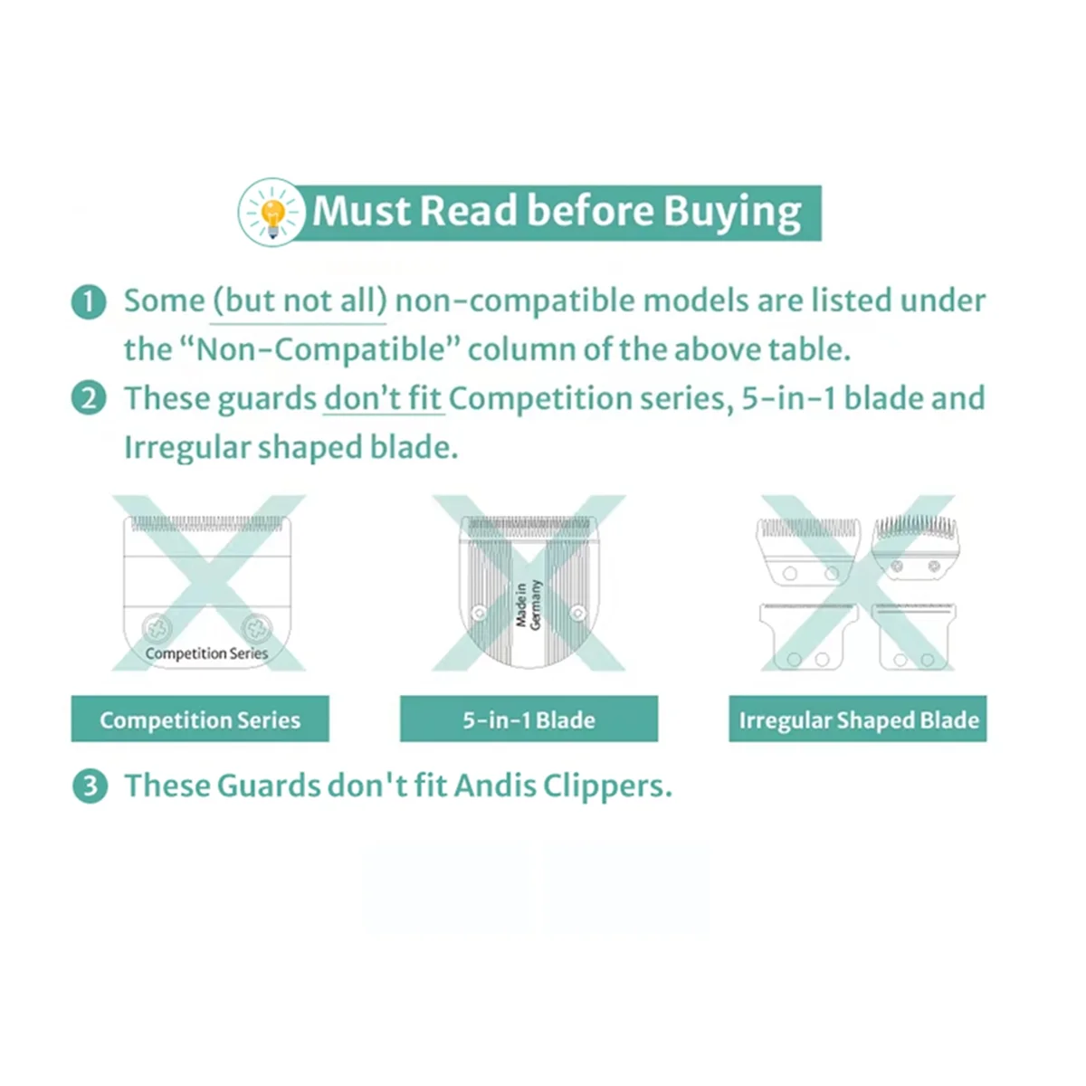 Juego de protectores de cortapelos A02V para la mayoría de las cortapelos Wahl, peine de pinza, límite de posicionamiento, repuesto de peine, cortadora de pelo de 1/16 a 1 pulgada