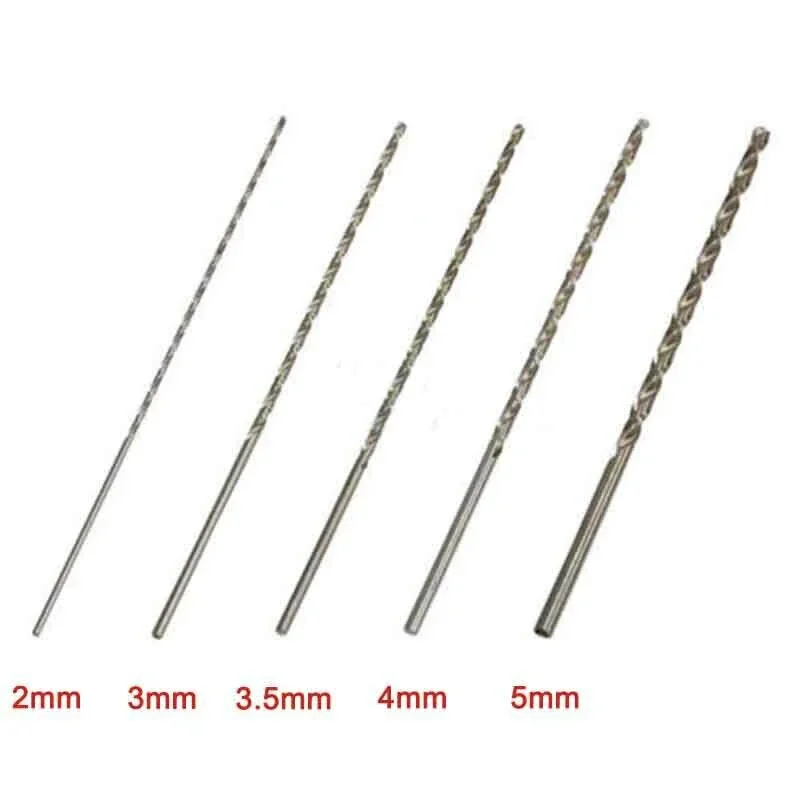 5Pcs 2mm 3mm 3.5mm 4mm 5mm HSS High Speed Steel Extra Long Drill Twist Drill Bits Set For Woodworking Hole Opener