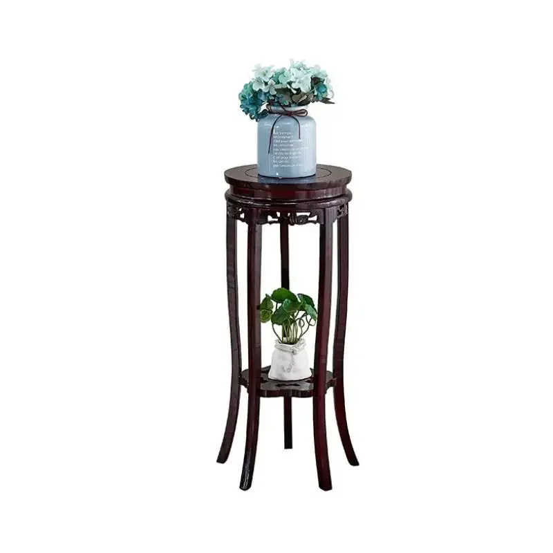 Soporte de flores de madera maciza china para el hogar, marco de macetas para bonsái, estante individual para flores para interior