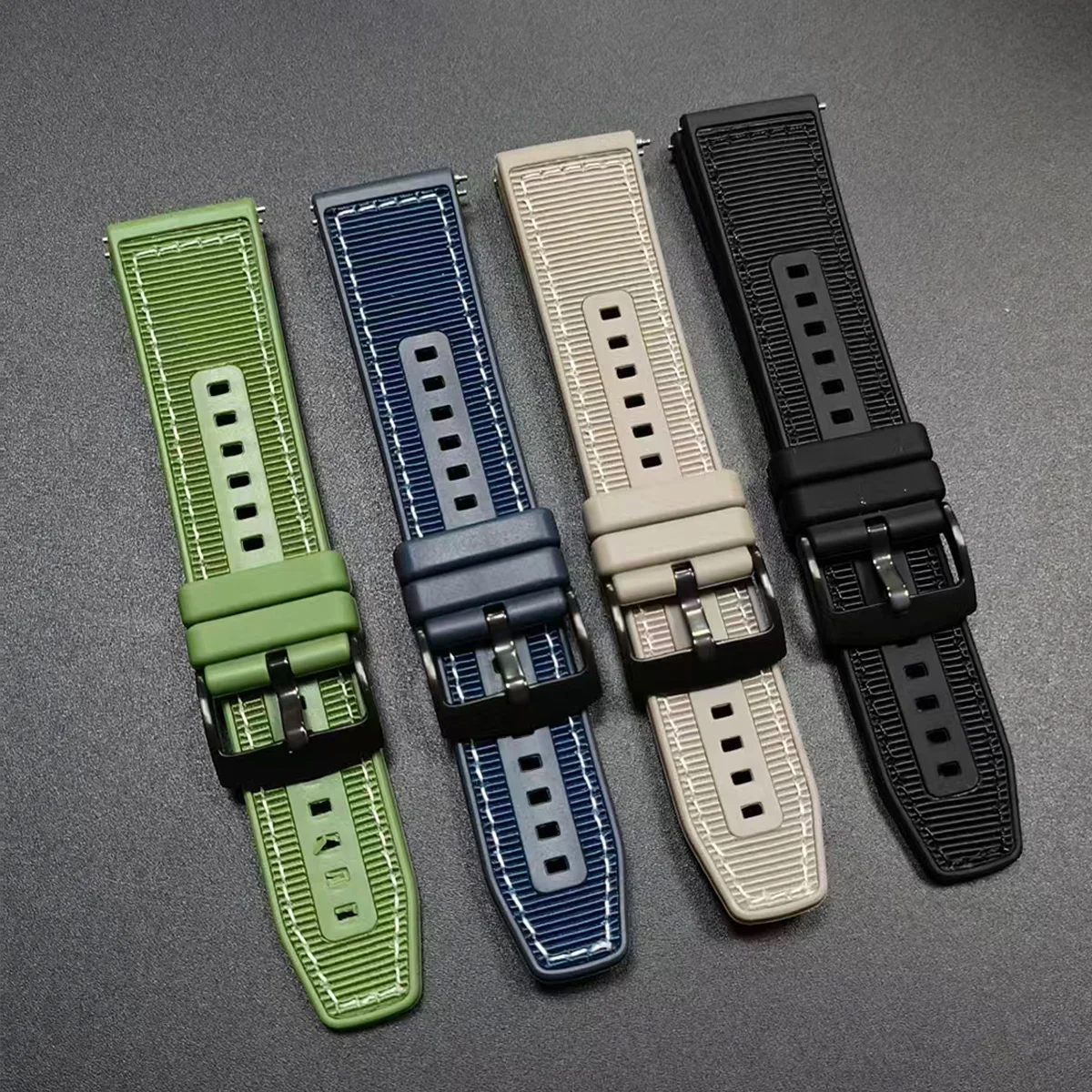 22mm Nylon Composite Strap for Huawei Watch GT7 Pro/GT 7 46mm Rubber Bracelet Correa for Watch 5 4/GT 6 5 4 3 2 46mm Accessories