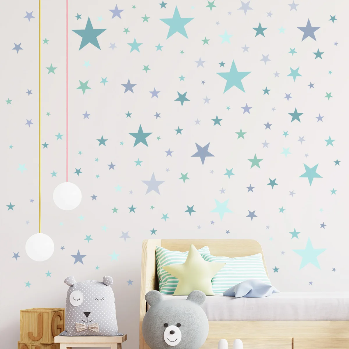 Stars Vinyl Tile Child Wall Sticker For Furniture Sticker Baby Room Decoration Bedroom Accessories Adhesive Wallpaper Wall Decor