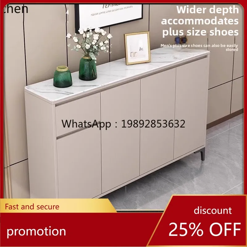 

HT Rock Slab Shoe Cabinet for Home Entrance Small Outdoor Corridor Solid Wood Shoe Cabinet Storage Entryway Shoe Cabinet